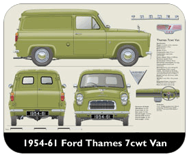 Ford Thames 7cwt Van 1954-61 Place Mat, Small